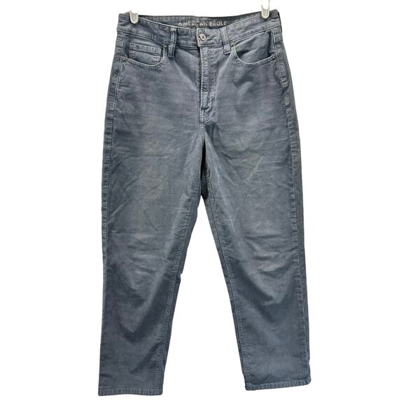 American Eagle Mom Straight Jeans Corduroy Pants Light Blue 8 Short - Picture 1 of 14